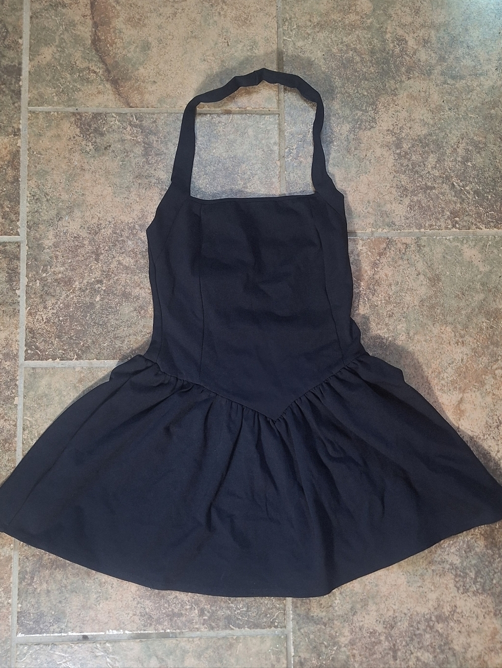 NWT 21 Saints Medium Black Mini Corset Bodice Drop Waist Dress